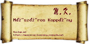 Mészáros Koppány névjegykártya