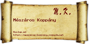 Mészáros Koppány névjegykártya