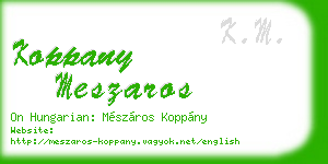 koppany meszaros business card